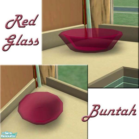 Sims 2 — Red Glass Bowl by buntah — This is part of Buntah's Bowls collection and requires the base mesh bowl in order to