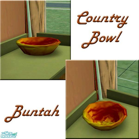 Sims 2 — Country Bowl by buntah — This is part of Buntah's Bowls collection and requires the base mesh bowl in order to