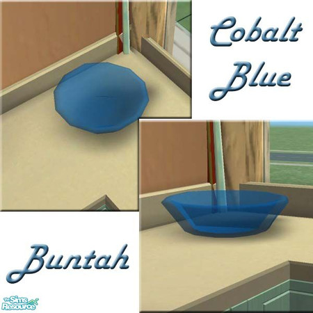Sims 2 — Cobalt Blue Glass Bowl by buntah — This is part of Buntah's Bowls collection and requires the base mesh bowl in