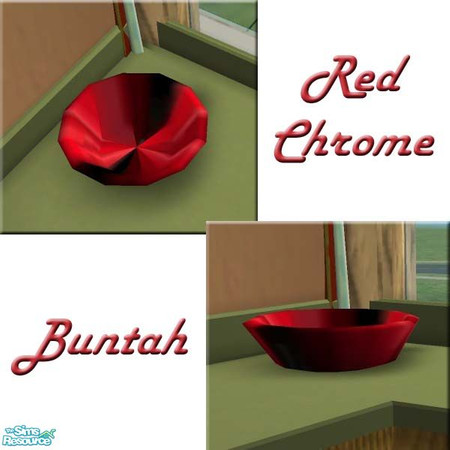 Sims 2 — Red Chrome Bowl by buntah — This is part of Buntah's Bowls collection and requires the base mesh bowl in order