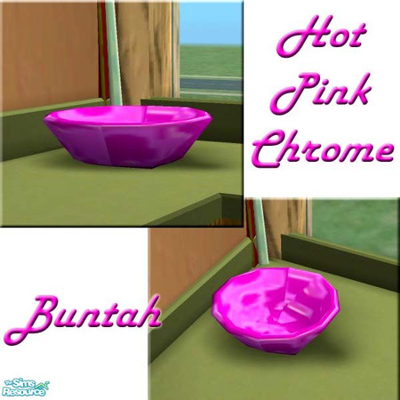 Sims 2 — Hot Pink Chrome Bowl by buntah — This is part of Buntah's Bowls collection and requires the base mesh bowl in