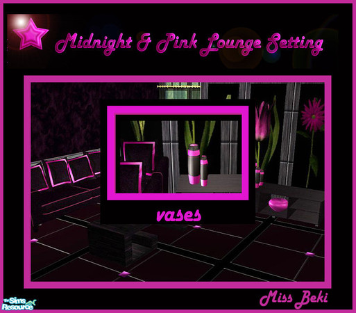 Sims 2 — Midnight Pink Vases by miss_beki — Midnight Pink Vases. Part of Set by Miss Beki.