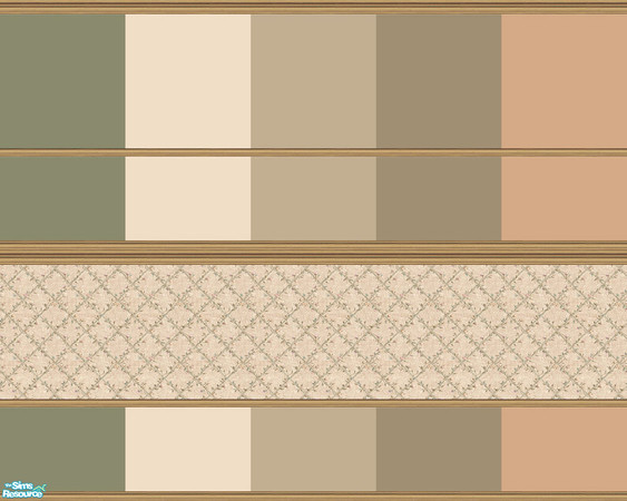 Sims 2 — Floral Set by Girl-from-mars — A set of 10 walls that mix and match together, both plains and ones with floral