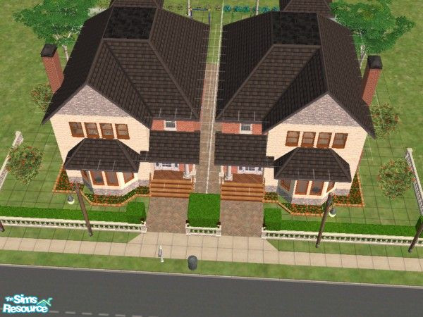 Sims 2 — Twins by DiabloII — This is tow small houses on a 3x3 lot and they have fully wallled basement so ther is lots