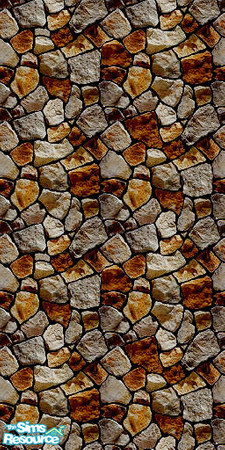 Sims 2 — Country Rubble Cognac by Quiltreker — This is one of 4 walls in the Country Rubble Series of the Simstone