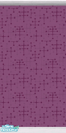 Sims 2 — Eames Wallpaper (Plum) by DJLadyPope — Plum 1950's wallpaper. Pattern by pixeldecor.com