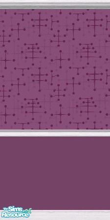 Sims 2 — Eames Wallpaper (Plum) by DJLadyPope — Plum 1950's wallpaper with lighter purple paint. Pattern by