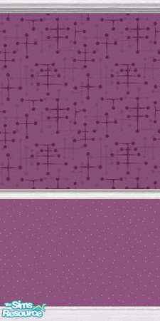Sims 2 — Eames Wallpaper (Plum) by DJLadyPope — Plum 1950's wallpaper with plum paint. Pattern by pixeldecor.com