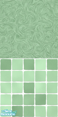 Sims 2 — MDP Sage Swirl Half Solid-Tile by MelandStv — There are 10 colours and 2 textures for a total of 20 walls in