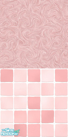 Sims 2 — MDP Rose Swirl Half Solid-Tile by MelandStv — There are 10 colours and 2 textures for a total of 20 walls in