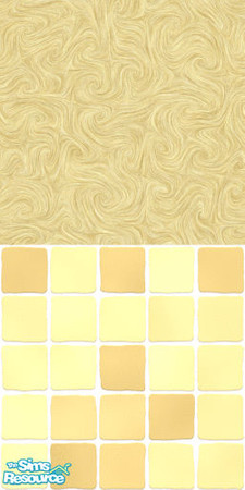 Sims 2 — MDP Golden Swirl Half Solid-Tile by MelandStv — There are 10 colours and 2 textures for a total of 20 walls in