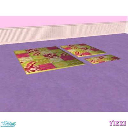 Sims 2 — Today's Girl Rugs -Summer Daze by Yizzi — Pastel blocked rug with a summer theme from the Mary-Kate and Asley