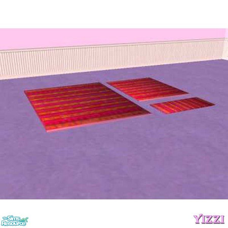 Sims 2 — Today's Girl Rugs - Stripes by Yizzi — Bright pink and orange rug from the Mary-Kate and Asley Collections.