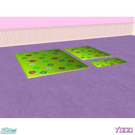 Sims 2 — Today's Girl Rugs - Lime by Yizzi — Lime green rug with small flowers from the Mary-Kate and Asley Collections.