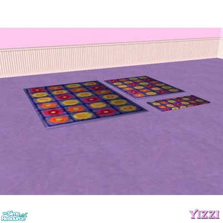 Sims 2 — Today's Girl Rugs - Flowers by Yizzi — Blue rug with flowers from the Mary-Kate and Asley Collections. !!MUST