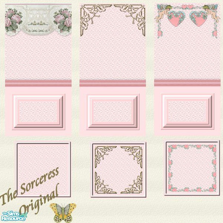 Sims 2 — JJs pastels pink set by thesorceress — A touch of spring for your Sim houses The preview pictures of the sets