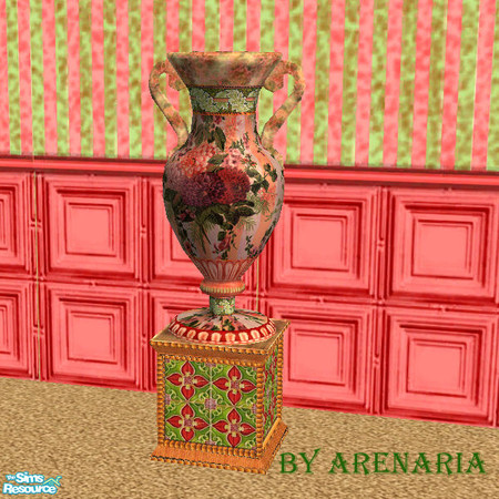 Sims 2 — Cabbage Rose Urn by arenaria — A decorative Urn for my Cabbage Rose Collection, by Arenaria
