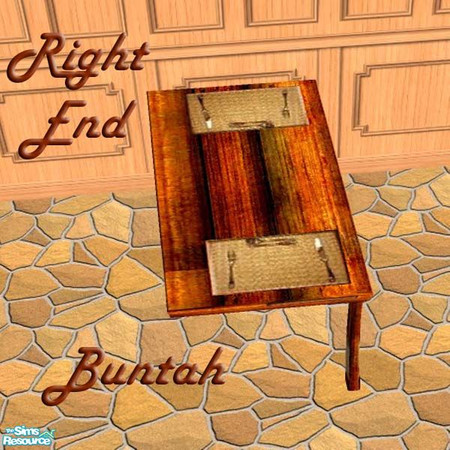 Sims 2 — Rich Wood Dining Table w/ Placemats - RI by buntah — This is the right end of the large dining table and you