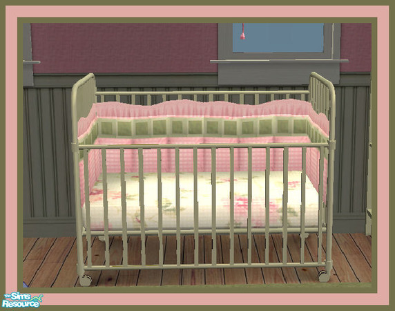 Sims 2 — Green Stained Wood Crib Frame by SSilver — This is for the frame only. Part of my Shabby Chic Nursery Set. 