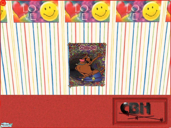 Sims 2 — CBH-Smiley Love Psychodellic Scooby by chelebellhell — Scooby rippin' on the psychodellic half-pipe.