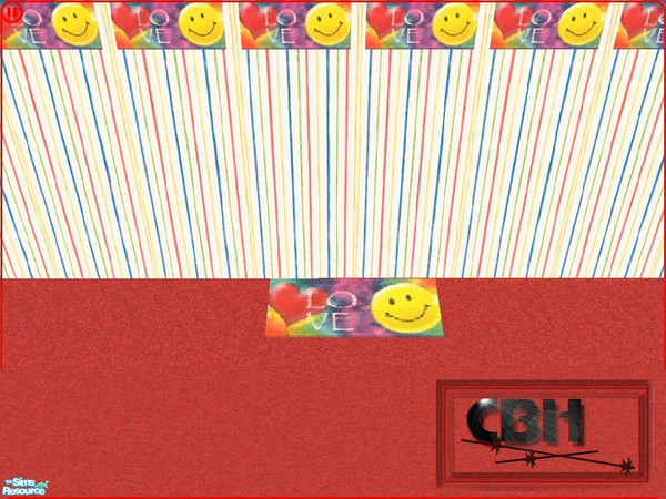 Sims 2 — CHB-Smiley Love Rug by chelebellhell — Smiley rug with love. 1 x 2