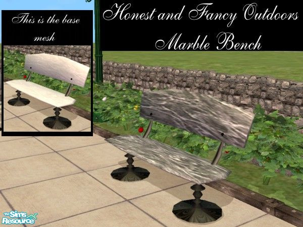 Sims 2 — Honest and Fancy Outdoors - Black Bench by LaLunaRossa72 — Adding variety and style to your home without