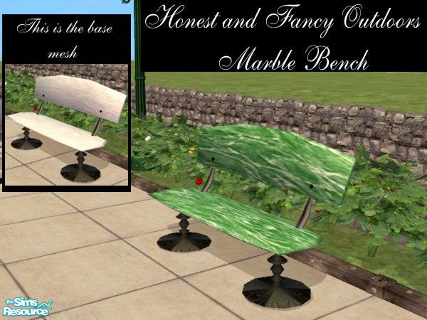 Sims 2 — Honest and Fancy Outdoors - Green Bench by LaLunaRossa72 — Adding variety and style to your home without