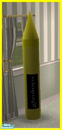 Sims 2 — Crayon Statue in Yellow by SSilver — This is a yellow recolor of my new Crayon Statue. You will need the mesh