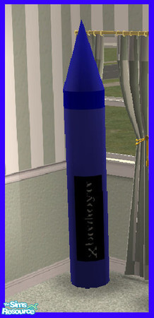 Sims 2 — Crayon Statue in Blue by SSilver — This is a blue recolor of my new Crayon Statue. You will need the mesh file