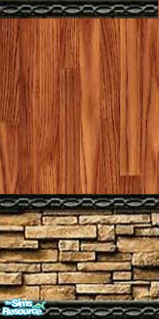 Sims 2 — ljk Oak River Natural w stone by ljkane — Oak River Natural wood walls with stone foundations