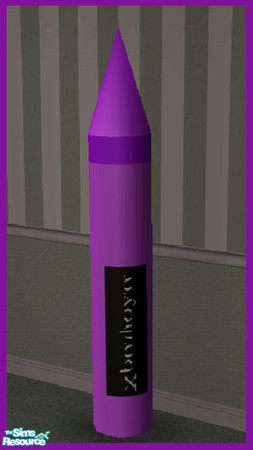 Sims 2 — Crayon Statue in Purple by SSilver — This is a purple recolor of my new Crayon Statue. You will need the mesh