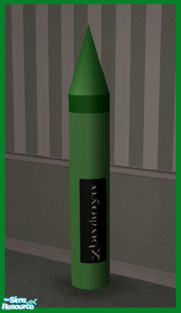 Sims 2 — Crayon Statue in Green by SSilver — This is a green recolor of my new Crayon Statue. You will need the mesh file