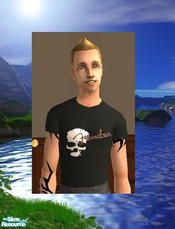 Sims 2 — Young Adult Skull T by sgoobysnacks — Young Adult Skull Muscle T-Shirt......looks great in game....(Tattoo,s not