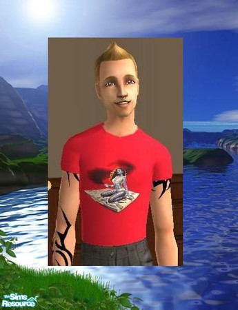Sims 2 — Young Adult Echo Red T by sgoobysnacks — Young Adult Red Echo Muscle T-Shirt......looks great in
