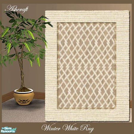 Sims 2 — Winter White Rug by Cashcraft — A textured winter white rug, you MUST download the 3x3 rug mesh on TSR.