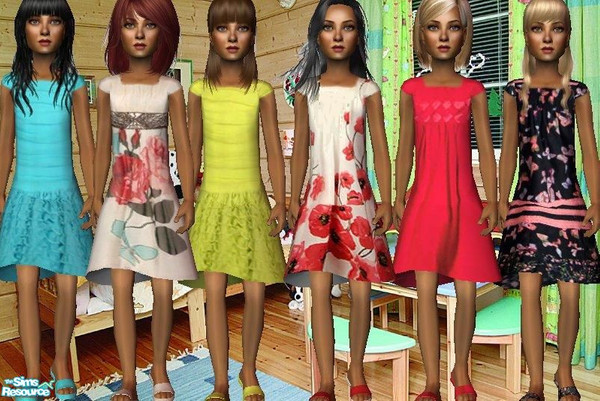 Sims 2 — Girl dresses by janicap — Dresses for girls,both casual and formal category.Thanks Katelys for great mesh.