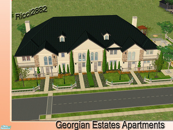 Sims 2 — Georgian Estates Apartments by TheNumbersWoman — Southern Living Georgian Style. These fully furnished units are