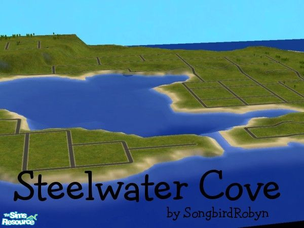 Sims 2 — Steelwater Cove by songbirdrobyn — A beautiful cove, with plenty of space for beach lots. Playtested. Let your