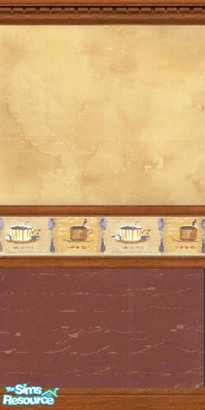 Sims 2 — Claret & Cheddar Cafe Wall by luvs10s — A tempting wall to decorate your sim cafe or kitchen.