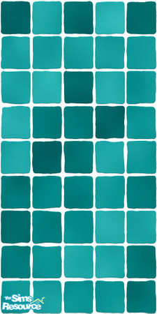 Sims 2 — MDP Teal Wall Tile by MelandStv — There are 10 colourful wall tiles in this set. They are part of my Colour Pack