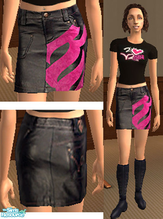 Sims 2 — Rocawear Leather Skirt by ShortyBoo — A leather skirt from Rocawear. Please rate!