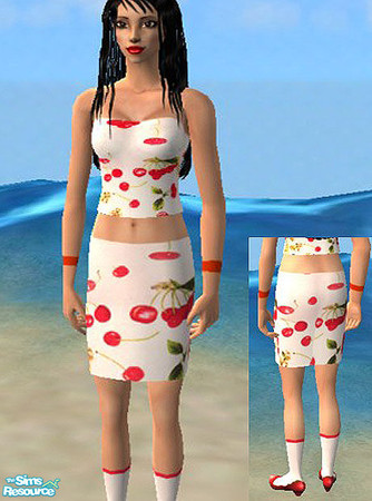 Sims 2 — Cherry Top by xHoneyxDancerx — Sweet cherry top. (top only)