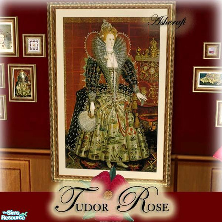 Sims 2 — Tudor Rose Painting 1 by Cashcraft — The Tudor Rose Bedroom painting 1 of my favorite Tudor, Queen Elizabeth I.