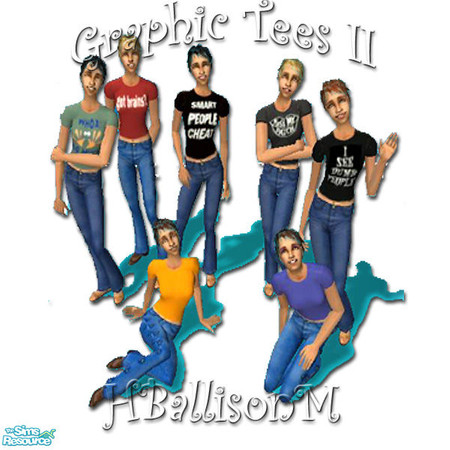 Sims 2 — Graphic Tees II by HBallisonM — Part 2 of the Graphic Tees Set.