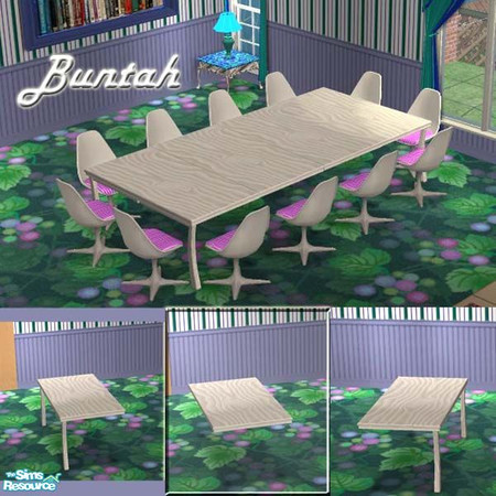 Sims 2 — White Any-Size Table - RIGHT by buntah — This is a recolor of my Any-Size Table. You MUST have the Dark Wood