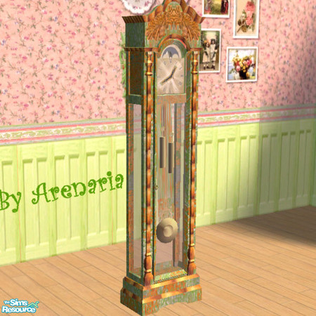 Sims 2 — Shabby Chic Clock by arenaria — At one point this Grandfather Clock was a golden oak, someone painted it light