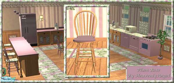 Sims 2 — Plum Rose Wood Finish Stool Frame by HeavenlyAngel — This is the wood finish for the Plum Rose Bar Stool. You