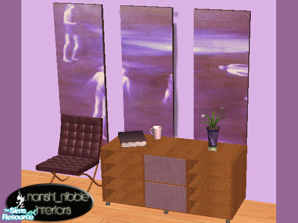 Sims 2 — Footsteps - chair by TSR Archive — This set was based on a wonderful painting by NZ artist Catherine Manchester.