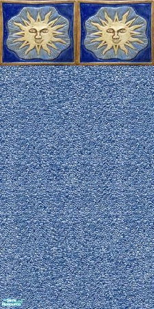 Sims 2 — Medium Blue Sun Tile Pool Liner by msnicoleking — A blue pool liner with a pretty yellow sun tile trim. Found in