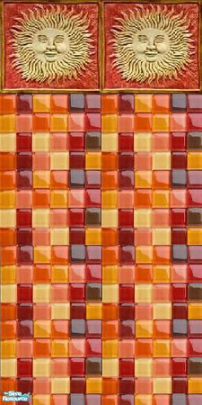 Sims 2 — Orange Sun Tiles for Pools by msnicoleking — Really spice up your pool with this bright tile lining with orange